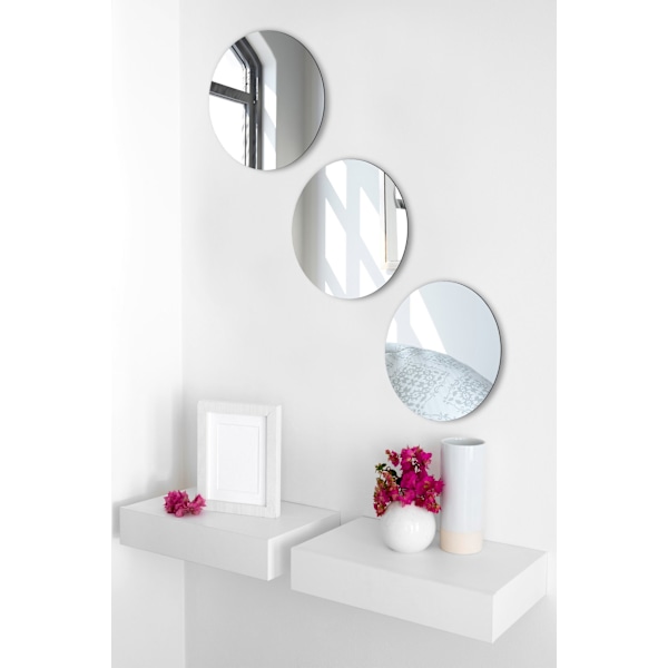Spegel Rund - Trippel - Diameter: 20 cm - Silver