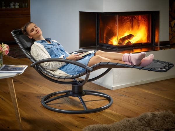 Liggestol med gyngefunktion, ergonomisk, antracit