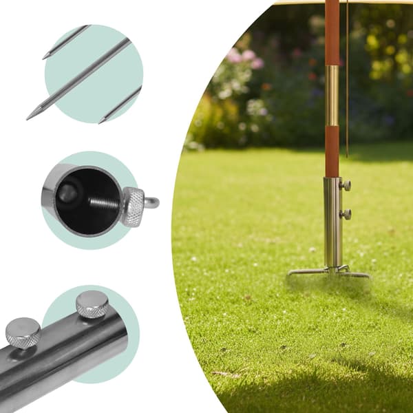 Parasolspydholder i rustfrit stål, 22-25 mm