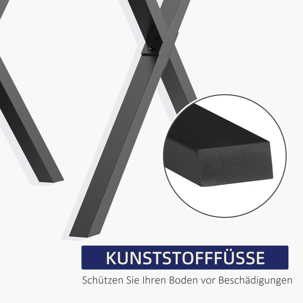 Bordben, Sæt Af 2, Stål, Til Spisebord, Skrivebord, Sofabord, X-Form, Sort, 72 Cm