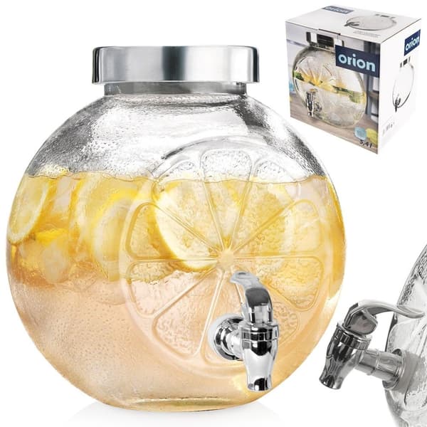 Dryckesbehållare med kran – citronformad servering