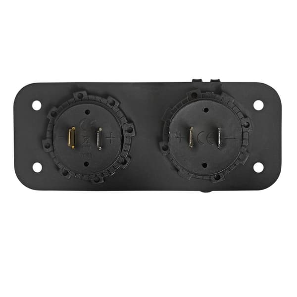 Infällt monteringssats: voltmeter 6-30V + USB-port dubbel typ A