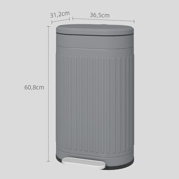 30L metalpedalspand med soft-close låg, grå