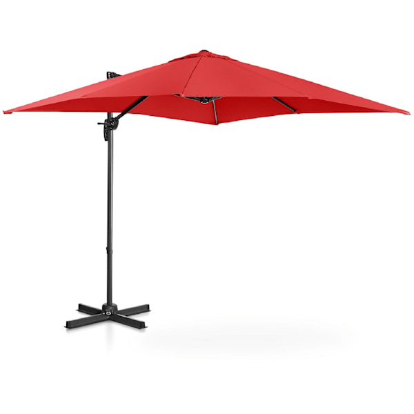Sidehaveparasol med firkantet arm, 250 x 250 cm, rød