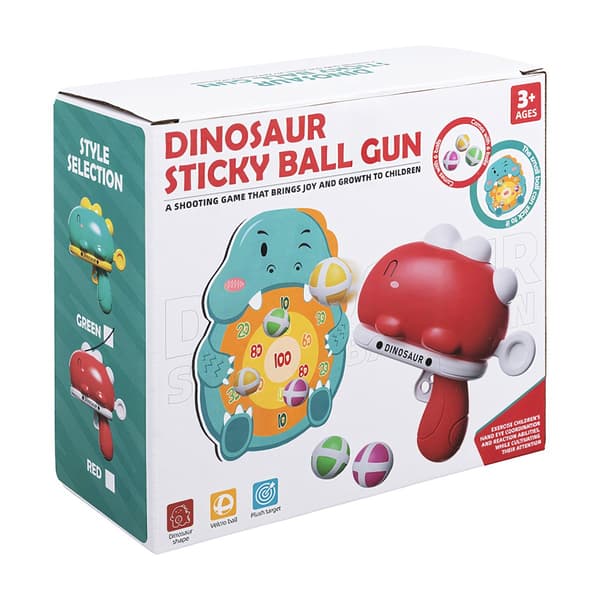 Dinosaurskydespil til børn, skumbolde og skjold