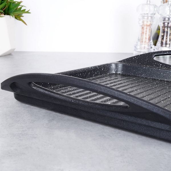Grillplade i aluminium med non-stick granitbelægning