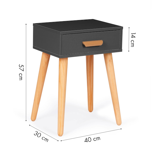 Modernt sängbord, vitt soffbord