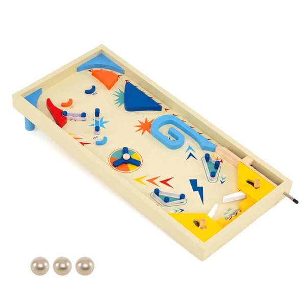 Puinen flipperipeli lapsille, 3 palloa, MDF, 6+ vuotiaille