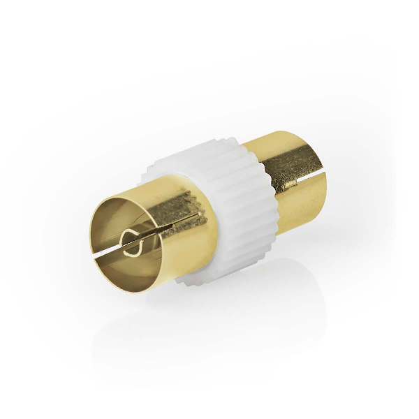Satelliitti- ja antenni-sovitin | IEC (Coax) Naaras | IEC (Coax) Naaras | Niklattu | 75 Ohm | Suora | Metalli / Muovi | Valkoinen | 1 kpl | Laatikko