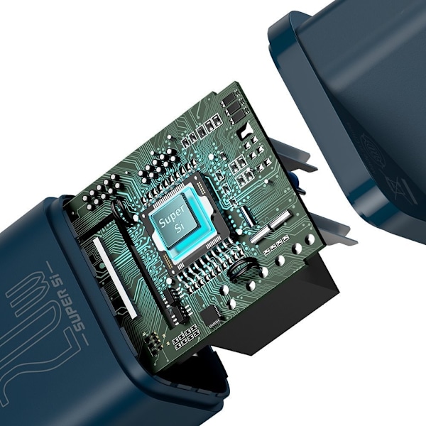 Super Si 1C hurtig USB-C oplader 20W Strømforsyning blå