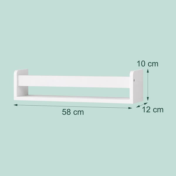 Vägghyllor för barn, set om 3, vit MDF, 58 cm