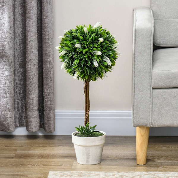 Kunstig lavendel sæt med 2 store 60 cm kunstige planter, kunstige planter i potte, kunstige plastik blomst som ægte til stuen soveværelse kontorhave m