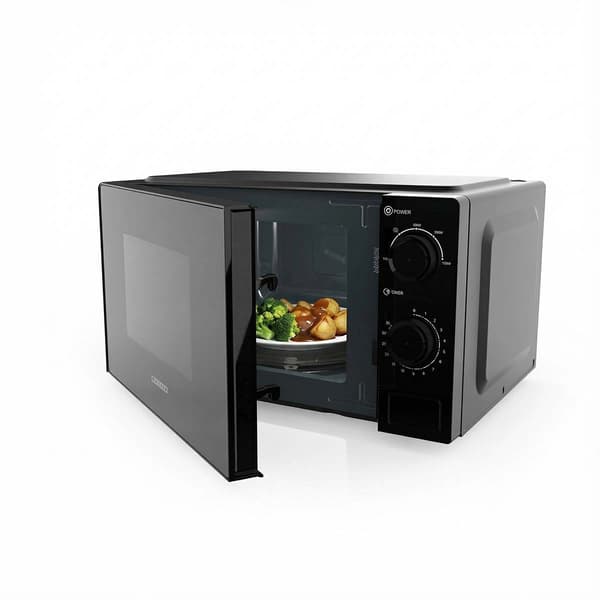 Solo-mikroaaltouuni, 700 W, 20 l, 5 tehotasoa, musta
