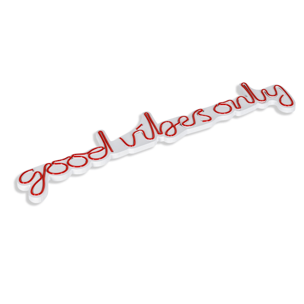 Dekorativ plast LED-belysning Good Vibes Only - Röd