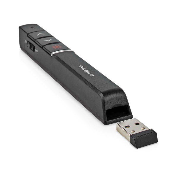 Præsentør | Laser pointer rækkevidde op til: 100 m | Trådløs rækkevidde op til: 30 m | Sort