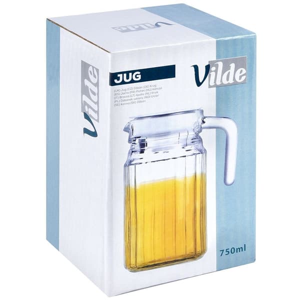 Glaskanna med lock för drycker - vatten, juice, iste