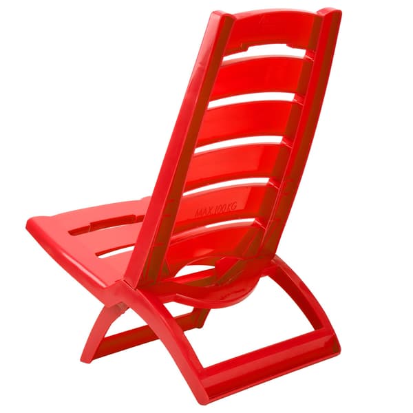 Strandstol, rød – let, foldbar, 100 kg kapacitet