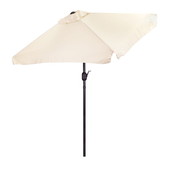Rektangulärt stort lutande trädgårdsparaply med vev, beige, 200 x 140 cm