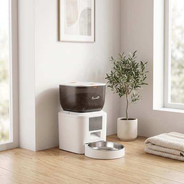 Automatisk kattefoderautomat, 4L, WiFi-appstyring, stemmestyring