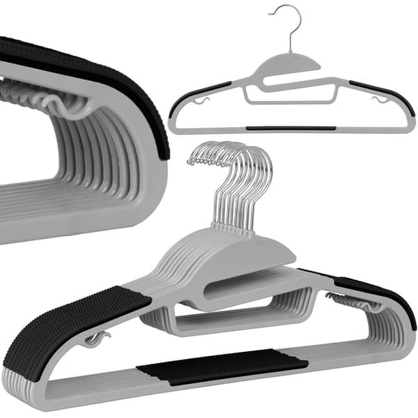 Flexibla plasthängare, 20-pack, gråsvarta, halkfria