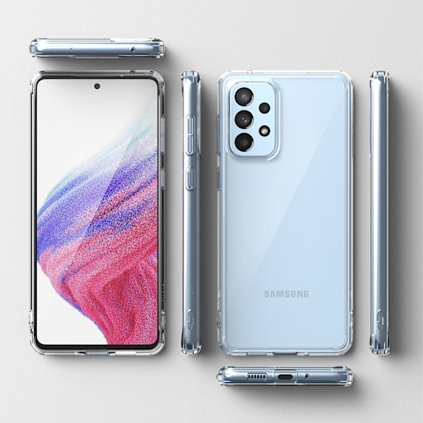 Galaxy A73 Fusion läpinäkyvä kotelo geelikehyksellä
