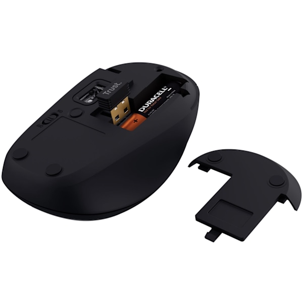 Yvi+ Trådløs mus Bluetooth / 2,4 GHz Sort