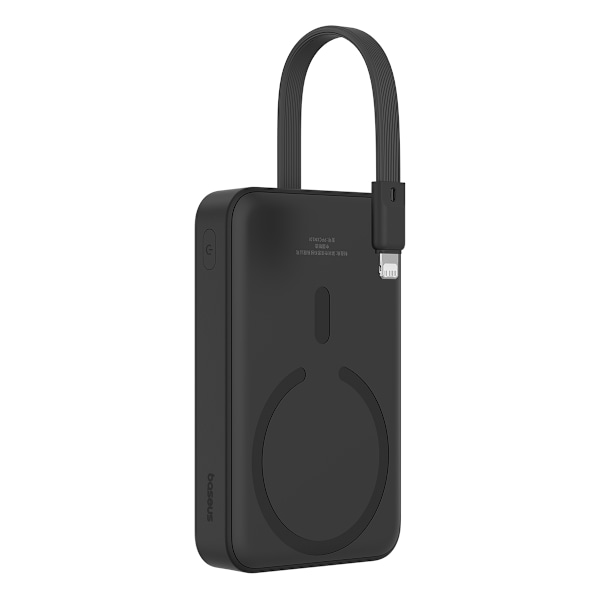 Mini Powerbank MagSafe 10000mAh 20W Lightning-kaapelilla iPhonelle 0,3m musta