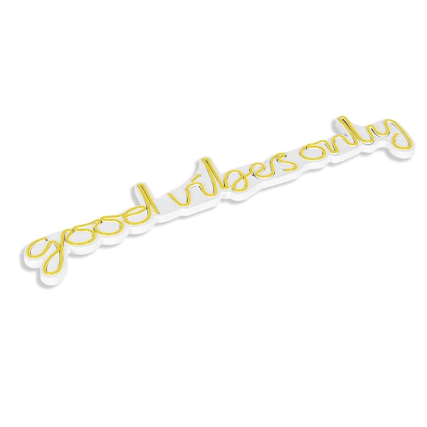 Dekorativ plast LED-belysning Good Vibes Only - Gul