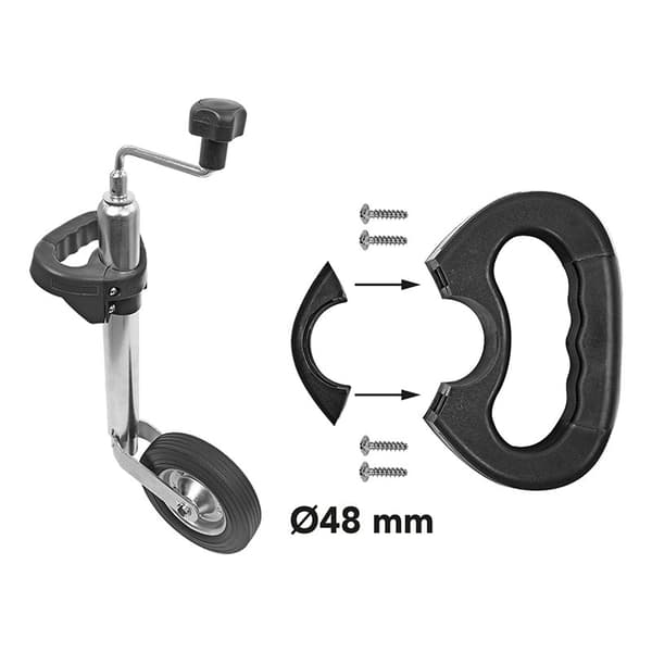 Jockey Wheel Kahva, musta, 48mm