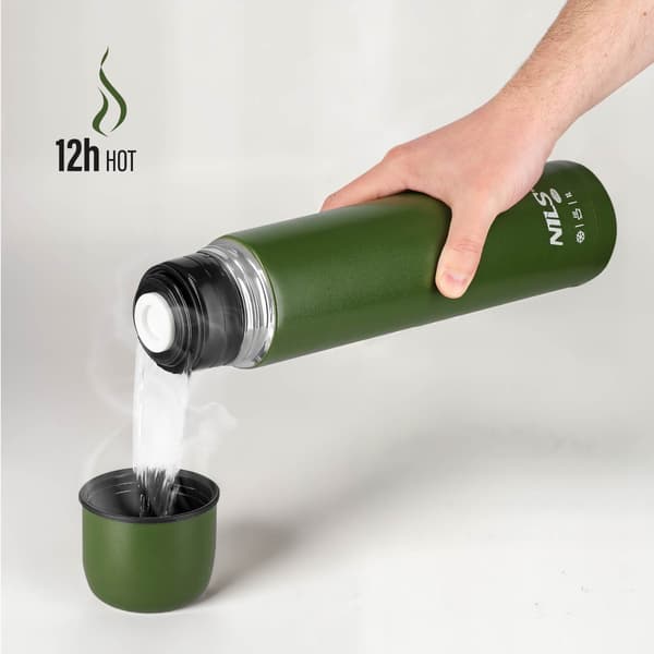Termos 1000 ml grön – isolerad reseflaska
