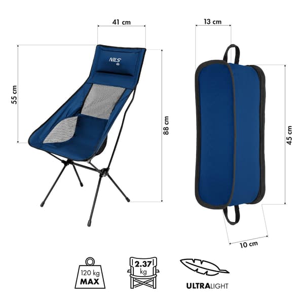 Foldestol, Ultra Light, Dark Blue, Portable