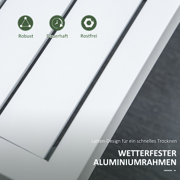 3-Delt Havemøbelsæt Med Sidebord, Altanmøbelsæt, Sofa Med Hynder, L-Form, Udendørs Aluminium, Cremehvid