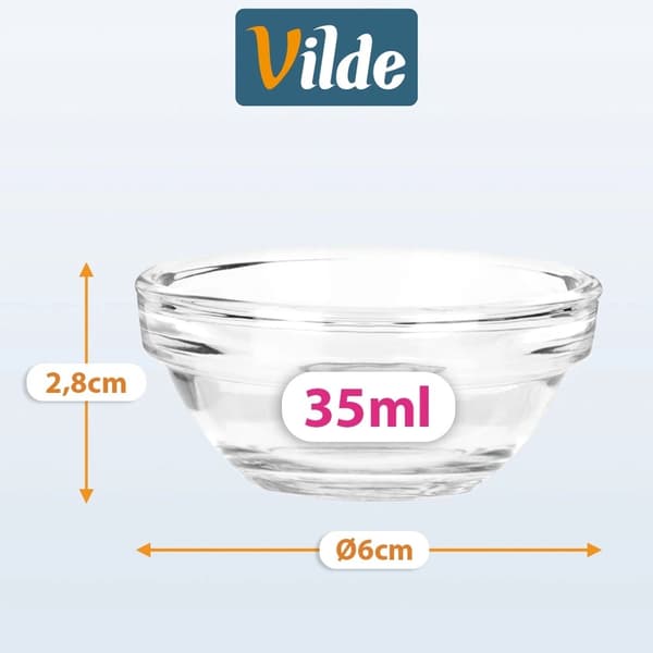 Glassåsskålset, 35 ml, 6 delar