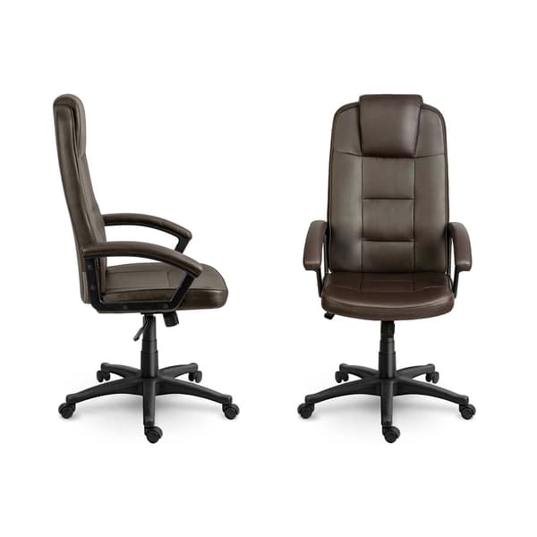 Ergonomisk kontorstol, mørkebrun, justerbar højde