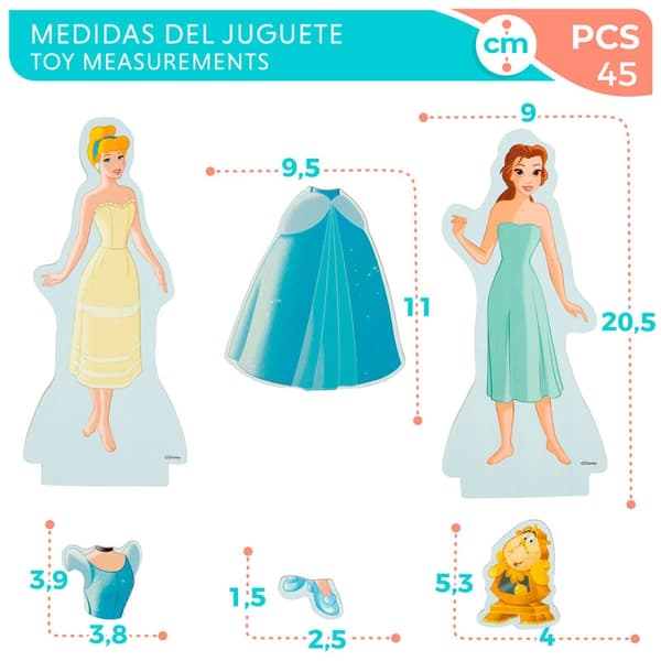 Disney Prinsesse kjoler træ magnetisk sæt