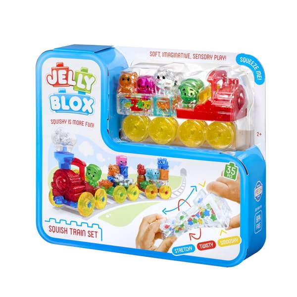 Jelly Blox Squishy Junasetti Sensoriset Rakennuspalikat, 30 Palikkaa
