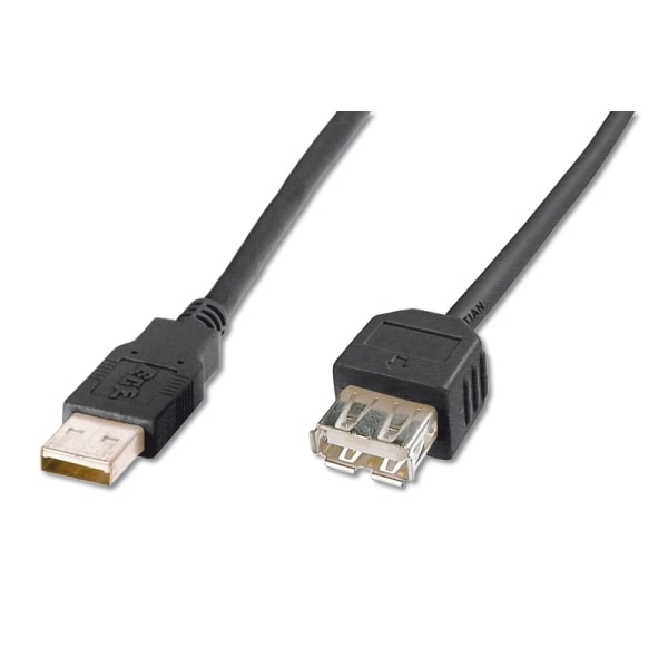 USB-förlängningskabel - USB (hona) till USB (hona) - USB 2.0 - 1.8 m - formpressad - svart