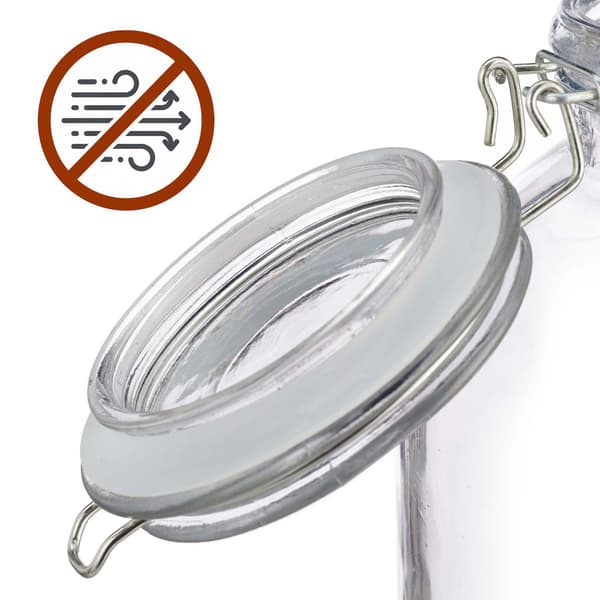 Set med 2 stora konserveringsburkar i glas med lock, 3 l
