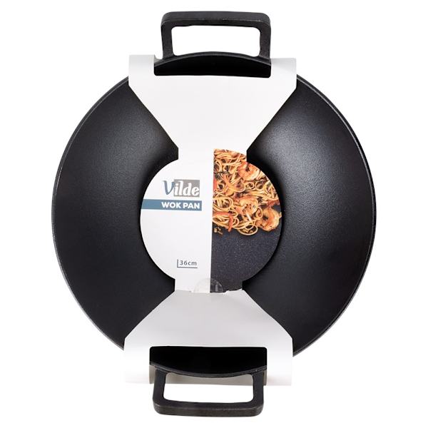 Støbejerns wokpande, 36 cm