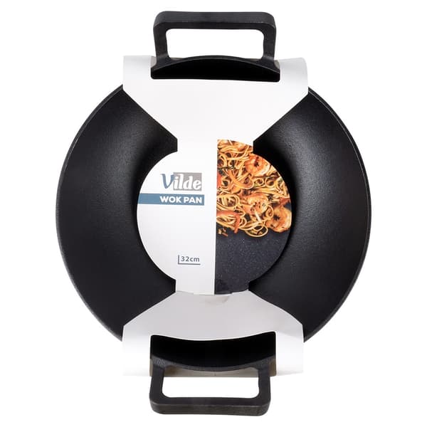 Støbejerns wokpande, 32 cm