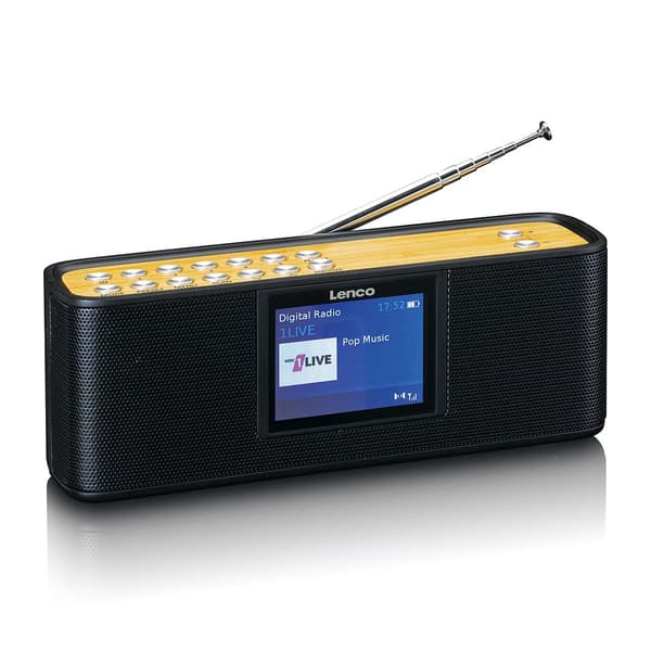 Bærbar DAB+ radio med Bluetooth, 2,4" skærm, sort