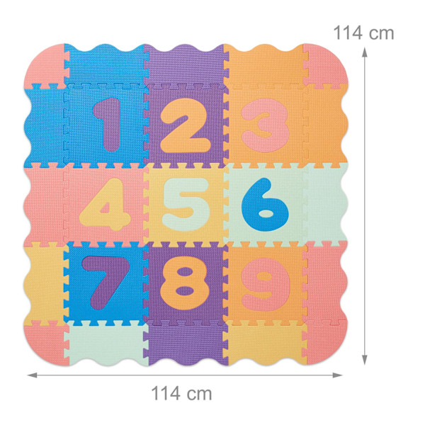 Palapelimatto numeroilla ja reunuksella