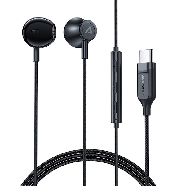 Acefast L2 In-Ear-hörlurar USB-C, Mikrofon, Fjärrkontroll, 1,2 m - Svart