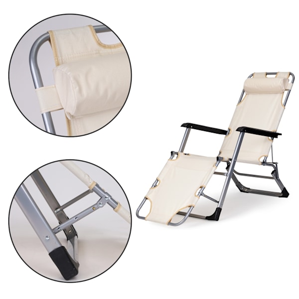 Liggestol, havestol, foldbar 2-i-1 liggestol