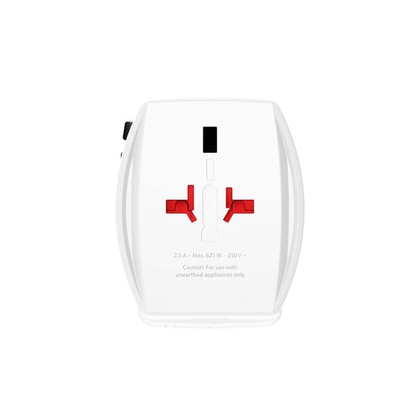 Rejseadapter med dobbelt USB-oplader, 65W strømforsyning