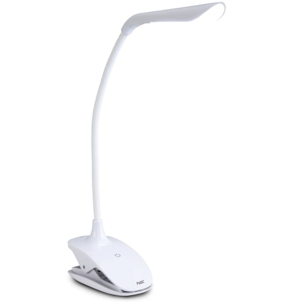 Genopladelig LED-skrivebordslampe med klemme, justerbart lys