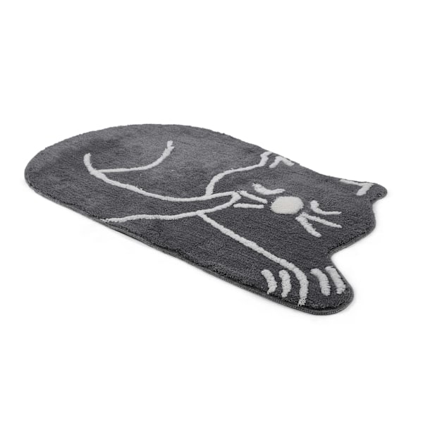 Akryylikylpymatto Sleeping Cat - harmaa