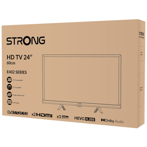 TV 24" 230/12Volt SRT24HE4023 Sort