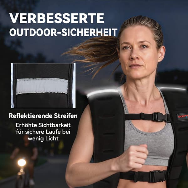 Viktad träningsväst 10 kg med reflexränder