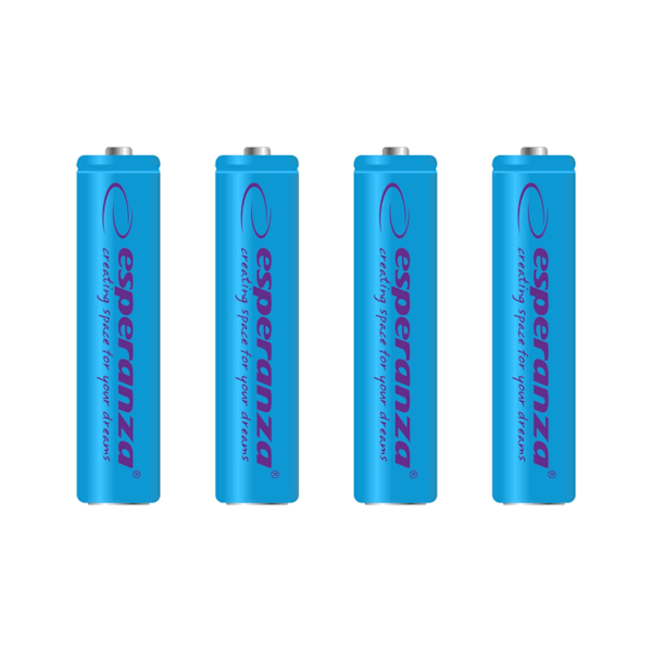 Esperanza uppladdningsbara batterier Ni-Mh Aaa 1000Mah 4st. Blå